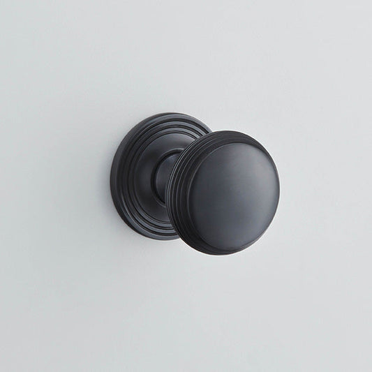 Croft - Reeded Cushion Mortice Knobs - Reeded Covered Rose 6347COV57C by Croft Ironmongery