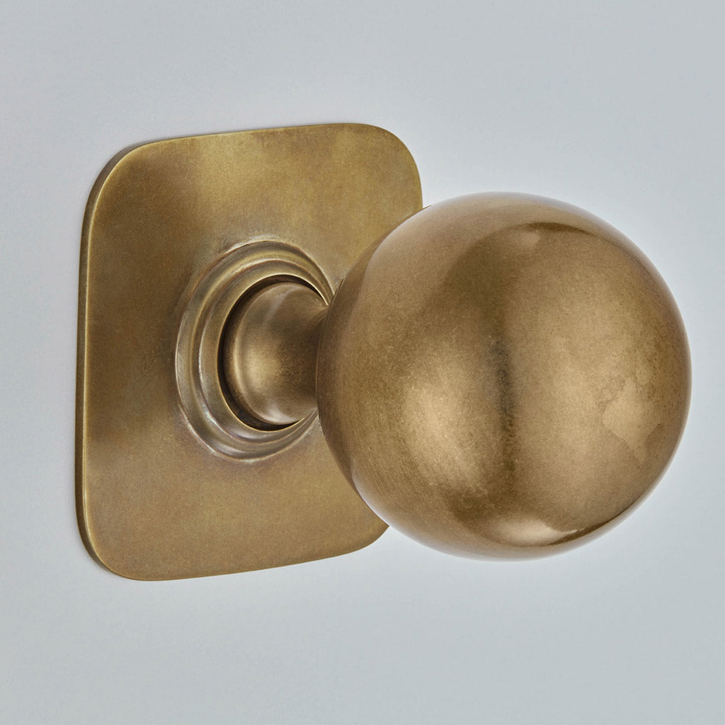 Croft - Ball Centre Door knob with Square Rose 6406 by Croft Ironmongery