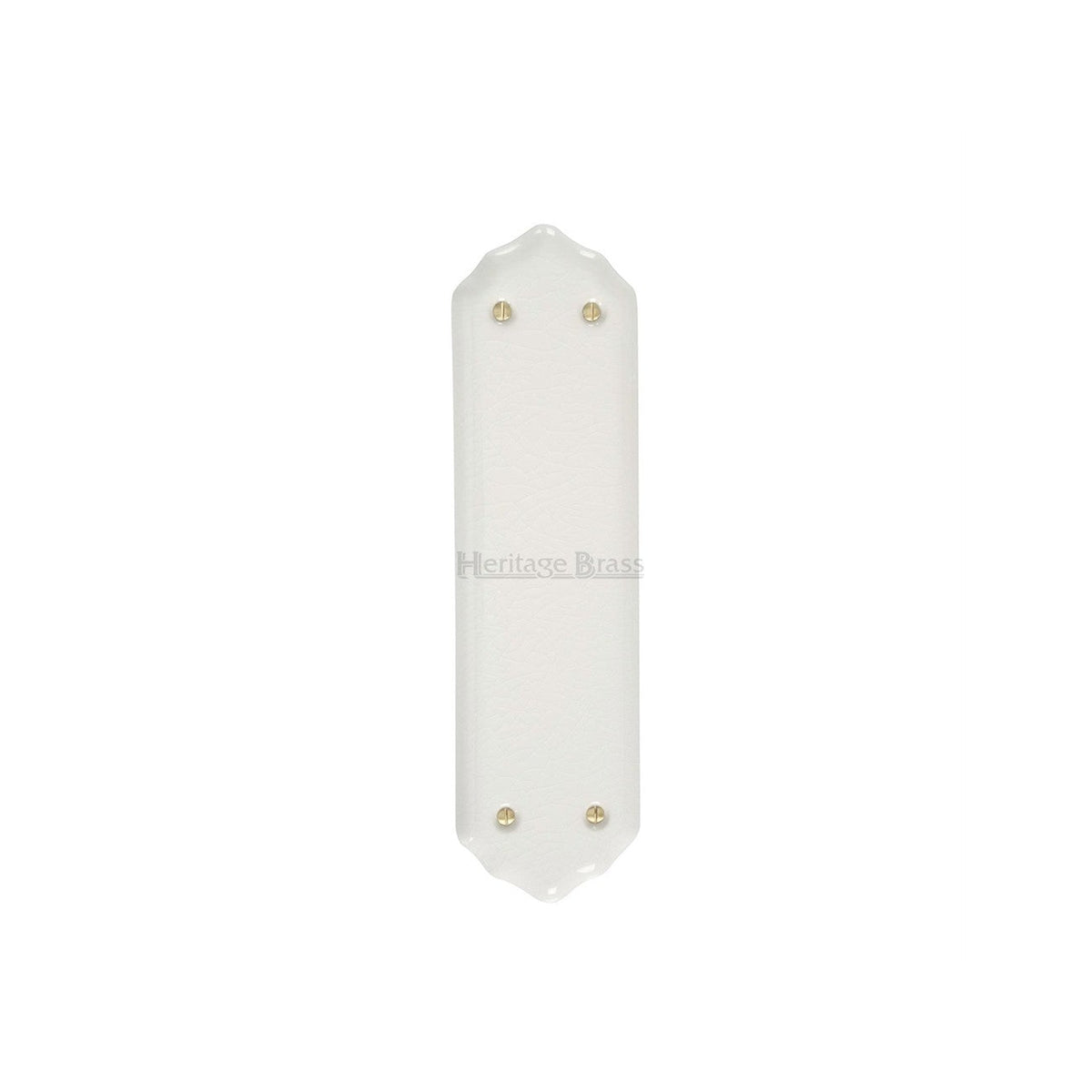 Shaped Fingerplate White Crackle - Porcelain