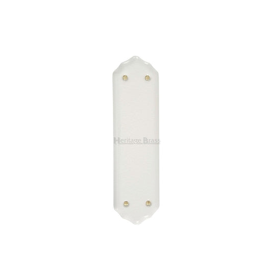 Shaped Fingerplate White Crackle - Porcelain