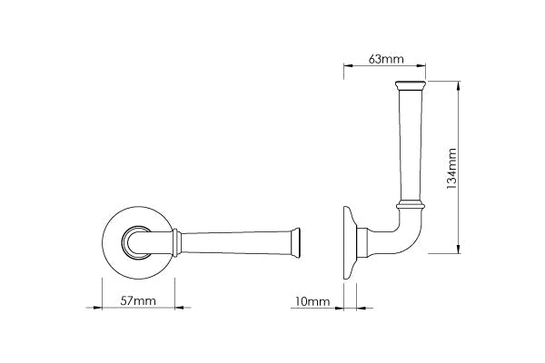 Croft - Grace Door Handle on Raised Edge Covered Rose 7020COV57B by Croft Ironmongery