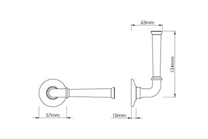 Croft - Grace Door Handle on Raised Edge Covered Rose 7020COV57B by Croft Ironmongery