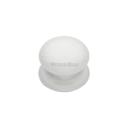 White Crackle Cabinet Knob - Porcelain - 32 mm