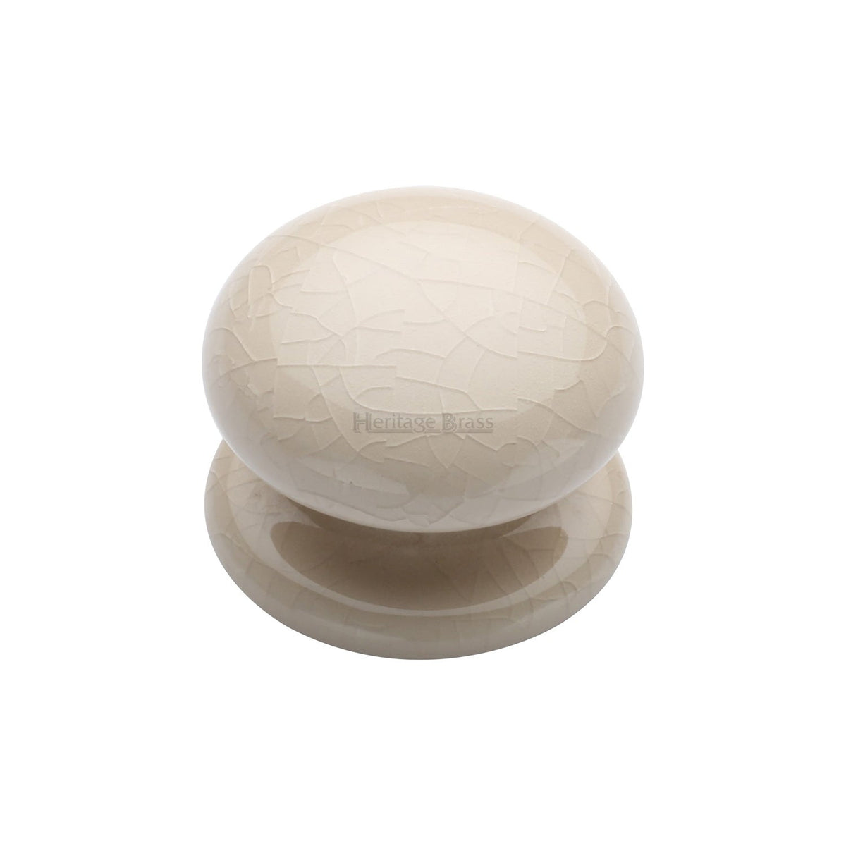 Porcelain Cabinet Knob Cream Crackle by M Marcus - Heritage Brass