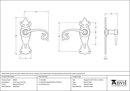 Curly Lever Lock Set by From The Anvil