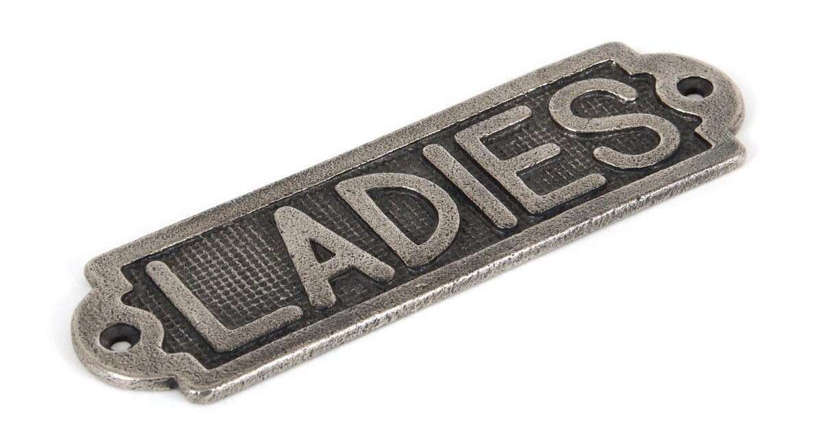 From The Anvil's Antique Pewter Ladies Sign