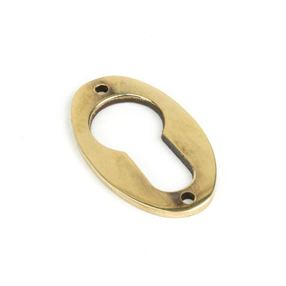 From The Anvil's Aged Brass Oval Euro Escutcheon