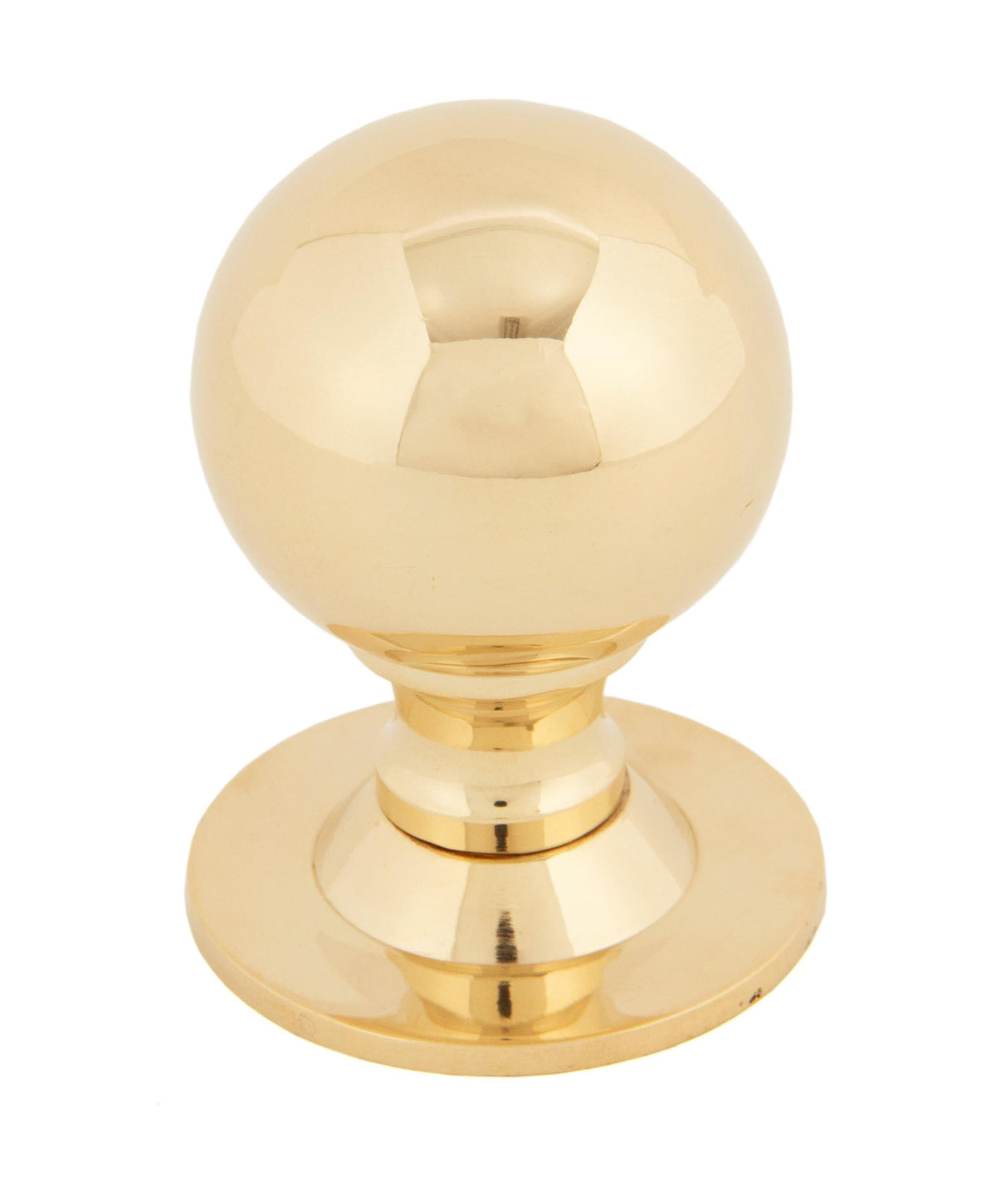 From The Anvil's Polished Brass Ball Cabinet Knob