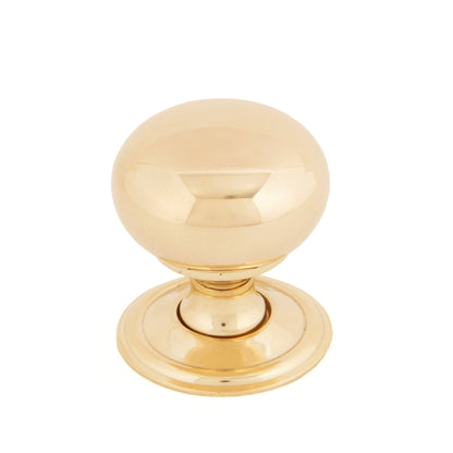 From The Anvil's Polished Brass Mushroom Cabinet Knob