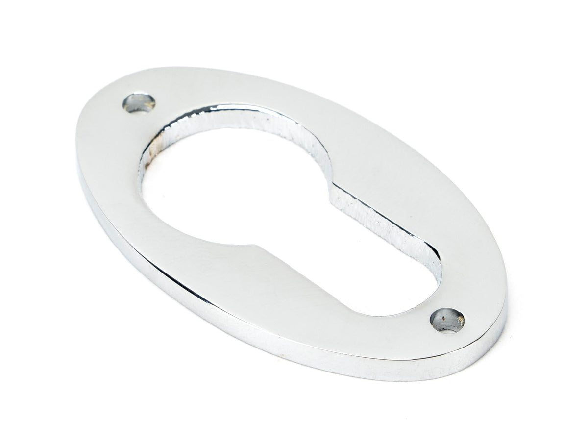 From The Anvil's Polished Chrome Oval Euro Escutcheon