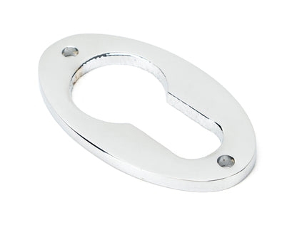 From The Anvil's Polished Chrome Oval Euro Escutcheon