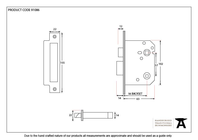 Bathroom Mortice Lock by From The Anvil