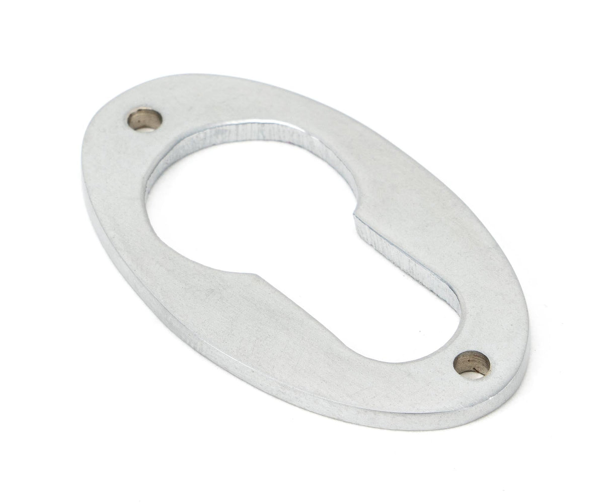 From The Anvil's Satin Chrome Oval Euro Escutcheon