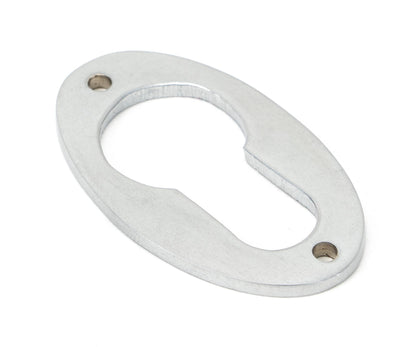 From The Anvil's Satin Chrome Oval Euro Escutcheon