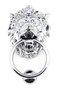 From The Anvil's Polished Chrome Lion Head Door Knocker