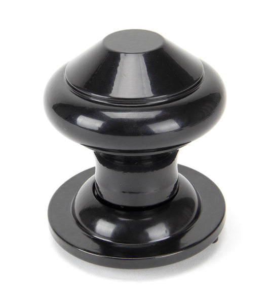 From The Anvil's Black Regency Centre Door Knob