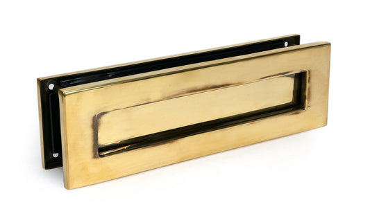From The Anvil's Aged Brass Traditional Letterbox