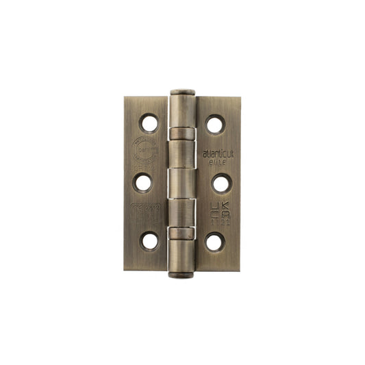 Atlantic CE Fire Rated Grade 7 Ball Bearing Hinges - Antique Brass - 3" x 2" x 2mm