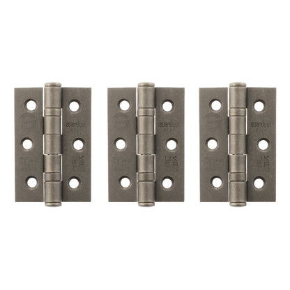 Atlantic CE Fire Rated Grade 7 Ball Bearing Hinges 3" x 2" x 2mm set of 3 - Distressed Silver