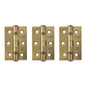 Atlantic CE Fire Rated Grade 7 Ball Bearing Hinges 3" x 2" x 2mm set of 3 - Matt Antique Brass