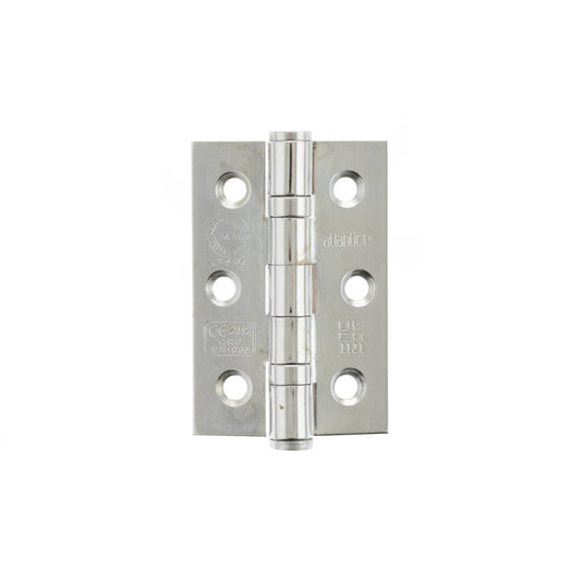 Atlantic CE Fire Rated Grade 7 Ball Bearing Hinges 3" x 2" x 2mm - Polished Chrome