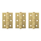 Atlantic CE Fire Rated Grade 7 Ball Bearing Hinges 3" x 2" x 2mm set of 3 - Satin Brass