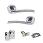 Eco Swell Door Handle Pack (Latch Set - 2.5" Latch, 3" Hinges x2) - Satin Chrome/Polished Chrome - Default