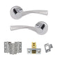 Eco Aqua Door Handle Pack (Latch Set - 2.5" CE Latch, 3" Fire Rated Hinges x3) - Polished Chrome - Default