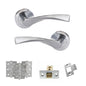 Eco Aqua Door Handle Pack (Latch Set - 2.5" CE Latch, 3" Fire Rated Hinges x3) - Satin Chrome - Default