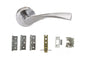 Atlantic Aqua Door Pack Bundle (2.5" Latch, 3"x2" Hingesx3) - Satin Nickel/Nickel Plate