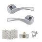 Eco Aqua Door Handle Pack (Latch Set - 3" CE Latch, 4" Fire Rated Hinges x3) - Satin Chrome - Default