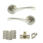 Eco Aqua Door Handle Pack (Latch Set - 2.5" CE Latch, 3" Fire Rated Hinges x3) - Satin Nickel/Nickel Plate - Default