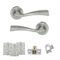Eco Wave Door Handle Pack (Latch Set - 2.5" CE Latch, 4" Fire Rated Hinges x3) - Satin Chrome - Default