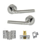 Eco Ocean Door Handle Pack (Latch Set - 2.5" CE Latch, 3" Fire Rated Hinges x3) - Satin Chrome/Polished Chrome - Default
