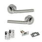 Eco Ocean Door Handle Pack (Latch Set - 2.5" Latch, 3" Hinges x2) - Satin Chrome/Polished Chrome - Default
