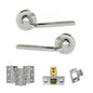 Eco Surf Door Handle Pack (Latch Set - 2.5" CE Latch, 3" Fire Rated Hinges x3) - Polished Chrome - Default