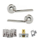Eco Surf Door Handle Pack (Latch Set - 3" CE Latch, 4" Fire Rated Hinges x3) - Polished Chrome - Default