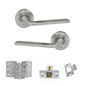 Eco Surf Door Handle Pack (Latch Set - 2.5" CE Latch, 3" Fire Rated Hinges x3) - Satin Chrome - Default