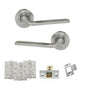 Eco Surf Door Handle Pack (Latch Set - 3" CE Latch, 4" Fire Rated Hinges x3) - Satin Chrome - Default