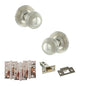 Old English Ripon Door Knob Pack (Latch Set - 4" HD Latch, 4" Fire Rated Hinges x3) - Polished Nickel - Default