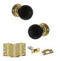 Old English Whitby Door Knob Pack (Latch Set - 4" HD Latch, 4" Fire Rated Hinges x3) - Polished Brass - Default
