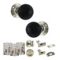 Old English Whitby Door Knob Pack (Bathroom Set - 4" Deadbolt, 4" Fire Rated Hinges x3) - Polished Nickel - Default