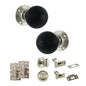 Old English Whitby Door Knob Pack (Bathroom Set - 3" Deadbolt, 4" Slim Knuckle Hinges x2) - Polished Nickel - Default
