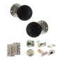 Old English Whitby Door Knob Pack (Bathroom Set - 3" Deadbolt, 4" Slim Knuckle Hinges x2) - Satin Nickel - Default