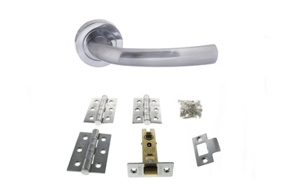 Atlantic Nevada Door Pack Bundle (3" Latch, 3"x2" Hingesx3) - Satin Chrome