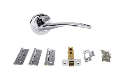 Atlantic Arizona Door Pack Bundle (2.5" Latch, 3"x2" Hingesx3) - Polished Chrome