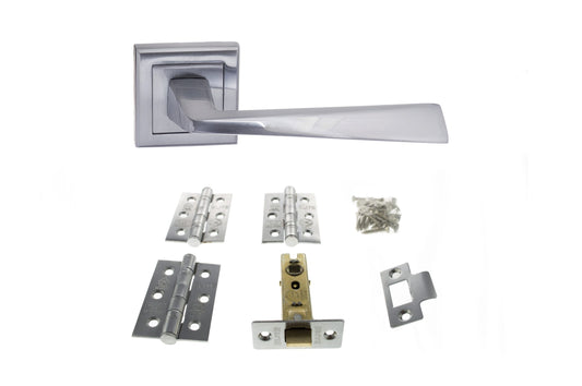 Atlantic California Door Pack Bundle (3" Latch, 3"x2" Hingesx3) - Satin Chrome