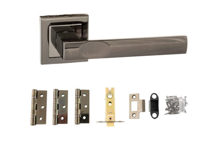 Atlantic Kansas Door Pack Bundle (3" Latch, 3"x2" Hingesx3) - Black Nickel
