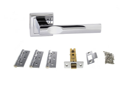 Atlantic Kansas Door Pack Bundle (3" Latch, 3"x2" Hingesx3) - Polished Chrome