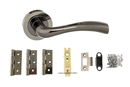 Atlantic Texas Door Pack Bundle (2.5" Latch, 3"x2" Hingesx3) - Black Nickel